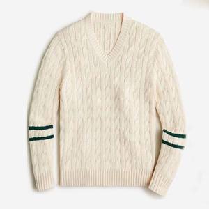 100% Wool Cotton Cable Knit Striped V-Neck <b>Sweater</b> Solid Color <b>for</b> <b>Men</b> Clothing Manufacture Breathable Knitted <b>Sweaters</b> 2023 - Product Image 6