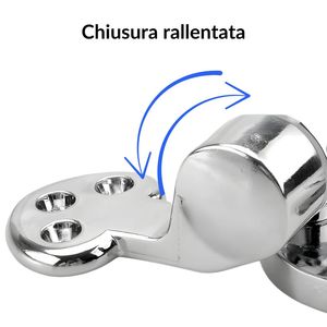 Cerniere cromate morbido attrito coprisedile WC con staffe fantasia confezione da 1 - Product Image 4