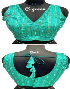 Blusa moderna con cuello en V para bodas Diseño tejido de moda con lentejuelas multicolores coloridas y decoración bordada - Product Image 1