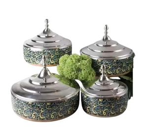 Marmite en bois antique faite à la main avec cocotte en acier inoxydable de qualité supérieure chauffe-plats personnalisés pour un service élégant et une utilisation événementielle - Product Image 2