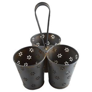 Fully Color Black Flower <b>Herb</b> <b>Pot</b> Set With Combined Iron Metal Painted Finishing <b>Herb</b> Planter <b>Pots</b> For <b>Kitchen</b> Windowsill Decor - Product Image 2