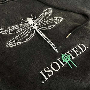 Sudadera con Capucha de Fibra de Bambú Más Vendida, Ropa Deportiva OEM, Bordado Personalizado de Chenilla, Lavado Ácido para Hombre, Hombros Caídos - Product Image 5