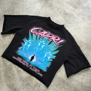 T-shirt imprimé de style de rue pour hommes T-shirt graphique tendance, vêtements surdimensionnés et décontractés - Product Image 1