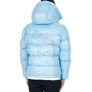 Venta al por mayor de primera calidad, ropa de invierno para hombres, chaquetas acolchadas con cuello levantado y capucha de Color sólido de alta calidad, relleno de plumón de algodón cálido aislado - Product Image 3