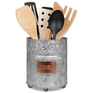 Space Saving New <b>Caddy</b> Dividers Galvanized Metal Flatware Unique <b>Caddy</b> Utensil Cutlery Vintage Galvanized Finished <b>Caddy</b> - Product Image 2