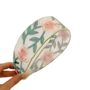 Floral Embroidered <b>Headband</b> Linen Turban Cute Flower Garden Embroidery Hairband Vintage Hair Accessories OEM Made in Vietnam - Product Image 1