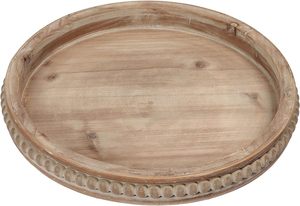 Home Decor Decorative Tray Wooden Round Wood Tray High Quality Wood Crystal Display Storage Kitchen Serving Tray in Lowest Price - Product Image 2