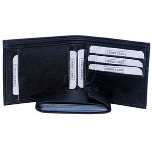 High Quality Genuine Leather Men's <b>Card</b> <b>Holder</b> <b>Wallet</b> Open Closure Waterproof Soft Coat Design - Product Image 4