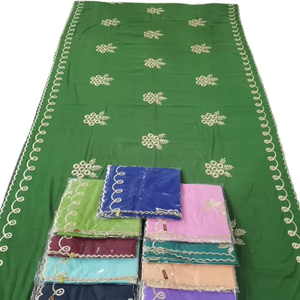 Hiyab de Chifón Floral Musulmán de Alta Calidad, Chal de Velo Bordado con Pedrería, Transpirable, Moda de Verano para Mujer, Textiles AHE - Product Image 2