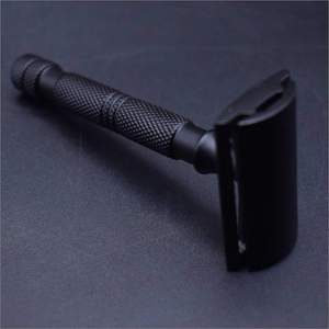 Rasoirs de rasage de gorge en acier inoxydable à revêtement noir mat de haute qualité Rasoirs de sécurité du fabricant direct pour les barbiers - Product Image 3