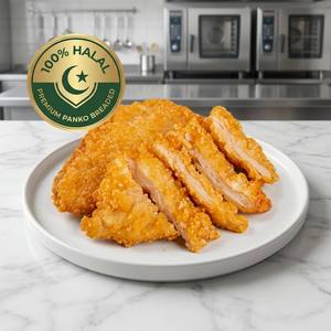 Filete <span class=keywords><strong>de</strong></span> Pollo Empanizado Crujiente Congelado <span class=keywords><strong>de</strong></span> Grado A a Granel |   Pollo Frito Halal, Katsu Schnitzel para Restaurantes - Product Image 2