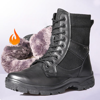 Botte de chaussure de combat noir coupe haute fermeture éclair latérale formation hommes bottes respirantes ultra légères chaussures botte de garde de sécurité