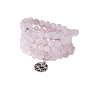 Good Quality Best Selling Handmade Rose Quartz Crystals 108 Prayer Bead Meditation Mala <b>Bracelet</b> for Wholesale Purchase - Product Image 1