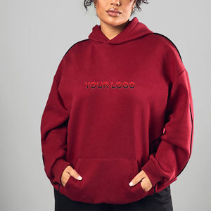 Haute qualité 100% coton français Terry surdimensionné femmes sweats à capuche tenue décontracté couleur unie respirant Hip Hop sweat à capuche - Product Image 1
