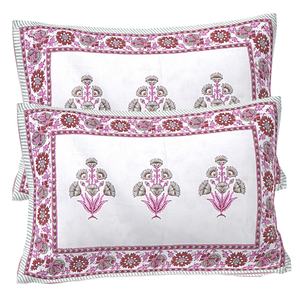 Elegant Jaipuri Hand Block Printed Cotton Double Bedsheet <b>Set</b> Pillow Covers Pink Floral Animal Leaves Design 200TC Traditional - Product Image 2