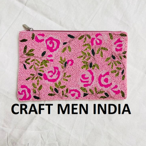 Nuevo bolso de mano hecho a mano con cuentas para mujer, estilo Ins, bolso de noche para fiesta, cremallera, botón, cadena, perla, letras, acentos, lona de algodón - Product Image 2