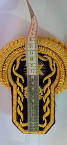 แผ่นประดับไหล่ปักด้วยมือคุณภาพพรีเมียม ตกแต่งด้วยเส้นไหมทอง  แบบสั่งทำพิเศษสำหรับพิธีการ  ผ้าฝ้าย 100% สำหรับผู้ชายทุกคน - Product Image 3