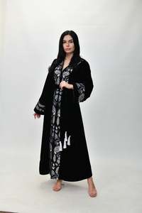 High Quality Fabric <b>Women</b> Fashionable Embroidered Long Sleeves Free Size Casual <b>Women</b> Embroidered <b>Dress</b> With <b>Belt</b> - Product Image 2