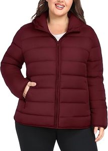 Vestes légères pour femmes grandes tailles, veste matelassée chaude à fermeture éclair intégrale avec capuche - Product Image 3
