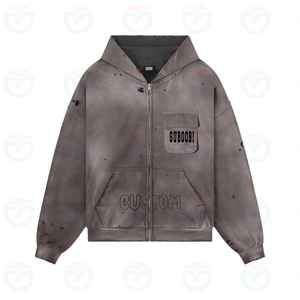 Custom ODM OEM DTG Printing Graphic logo <b>Jumper</b> <b>Hooded</b> Sweatshirt Acid Washed Heavy Cotton Oversized Embroidery Hoodie for Men - Product Image 1