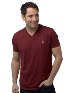 Camiseta personalizada con cuello en V de LICRA de algodón para hombre OEM/Camiseta lisa de manga corta de secado rápido para hombre - Product Image 5