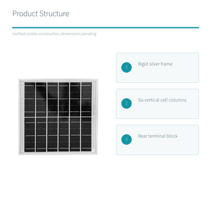 Panel Solar Monocristalino Enmarcado de 6W 6V para Sistemas de Carga Compactos - Product Image 5
