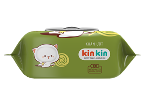 OEM KinKin 30 lingettes humides pour bébé, rayonne premium non tissée, stérilisées individuellement, adaptées aux peaux sensibles, fabriquées au Vietnam - Product Image 3