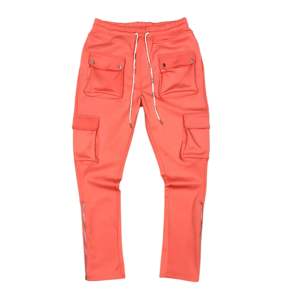 Haute qualité boîte poches survêtement 100% Polyester survêtement pantalons de survêtement bleu Royal pantalon ensemble hommes pile coupe évasée pantalons de survêtement - Product Image 4