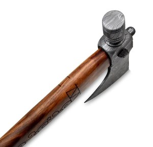 Hache Tomahawk en acier au carbone forgé à la main, style viking, hache barbue avec fourreau en cuir, manche en bois personnalisé OEM - Product Image 4