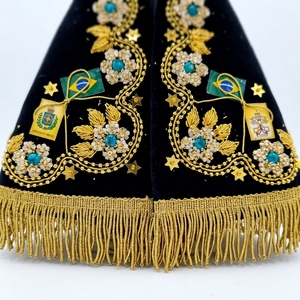 Manto de terciopelo bordado a mano con hilo de oro para la Virgen de Aparecida, estatuilla religiosa de la Virgen María, vestimenta. - Product Image 5