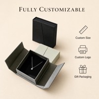 Boîte à bijoux magnétique à double porte, logo personnalisé, emballage en papier gaufré de luxe, rangement pour cadeaux