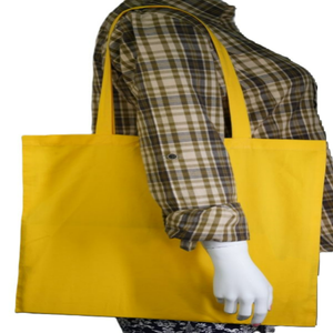 Sacs fourre-tout en coton biologique avec logo personnalisé de haute qualité, canevas réutilisables à motif de lettres avec longues poignées pour le shopping dans les supermarchés - Product Image 4
