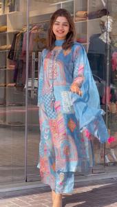 Venta al por mayor en línea Organza Salwar Kameez bordado 3mm secuencia trabajo todas las estaciones vestido indio Premium - Product Image 3