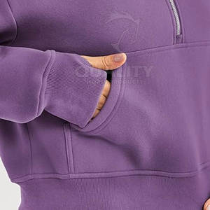 Sudaderas con capucha de media cremallera para mujer de calidad superior, ropa de calle cómoda con cuello con capucha, venta en línea - Product Image 4