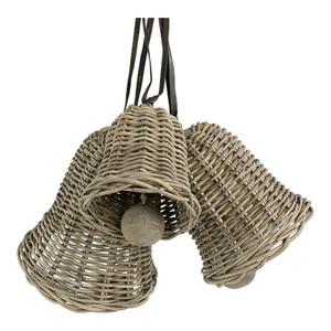 Cloche en rotin faite à la main 100%, pendentif en rotin en forme de cloche, cerceaux de boucle d'oreille en bois de rotin tissé à la main naturel du Vietnam - Product Image 3