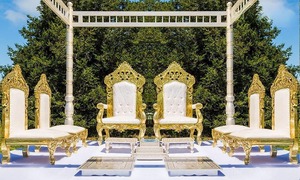 Look élégant cristal blanc Mandap décoration mariage indien cristal Palazzo pilier Mandap beau mariage cristal Mandap ensemble - Product Image 5