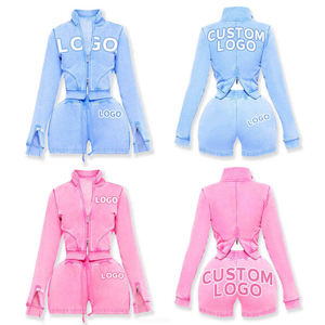 Conjunto de Sudadera con Capucha Corta y Chaqueta con Cremallera, Estilo Vintage, Lavado Ácido, Transpirable, 100% Algodón, para Hombre, con Logotipo Personalizado, Nueva Tendencia - Product Image 2