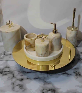 Juego de baño de resina acrílica hecha a mano, decoración cuadrada única para el hogar, decoración de baño vibrante con durabilidad de Tradebit - Product Image 3