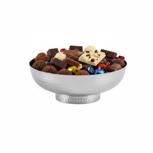 Bol de service en argent martelé vintage, bol en métal pour chocolat, bol à collation pour la décoration de la maison et centre de table pour les fêtes - Product Image 1