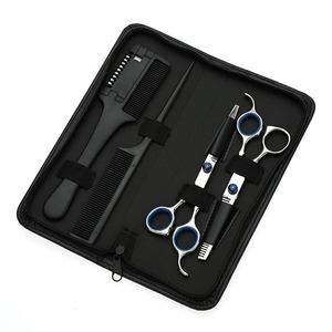 Kit de ciseaux de coiffure pour usage domestique 2025, 4 pièces, ciseaux à effiler, ciseaux de coupe, ensemble de coiffure pour barbier - Product Image 1