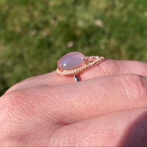 Anillo de Plata de Ley 925 sólida con piedra de cuarzo rosa para mujer, joyería de plata increíble para bodas, aniversarios y fiestas de cumpleaños - Product Image 3