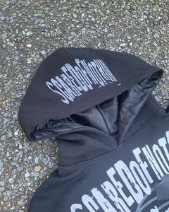 Sudadera de Forro Polar con Estampado Lavado a la Piedra, Transpirable, Resistente al Viento, Corte Holgado, Cierre con Cordón, Diseño Sólido - Product Image 4