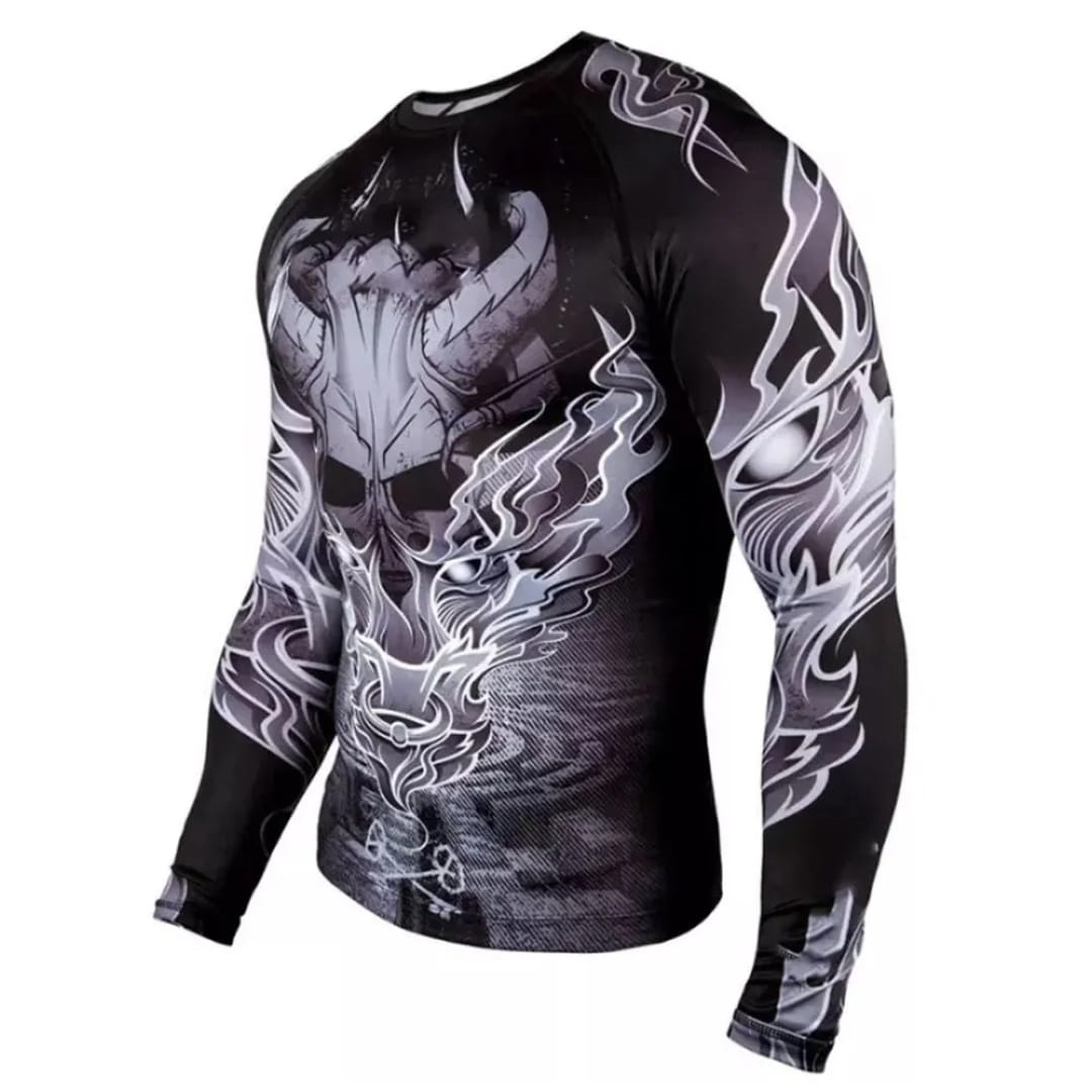 Сублимационная печать на заказ UPF 50 с длинным рукавом MMA Surfing Rash Guard для мужчин для спортивной одежды