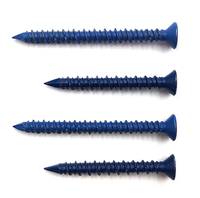 Sekrup Baja Ruspert Biru untuk Masonry, Kepala Phillips Datar, Ulir Tinggi-Rendah, Sekrup 1/4 Self Tapping Ruspert Tapcon, Sekrup Jangkar Beton