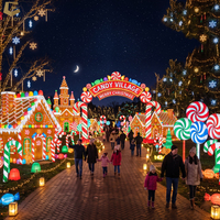 Installations lumineuses géantes pour l'entrée des attractions de Noël dans les parcs à thème, les centres commerciaux et les événements festifs