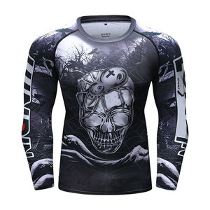 Camiseta de surf de compresión Sve larga con estampado personalizado 2025 para hombres Diseño liso Protección S y Jiujitsu Rashguard para MMA - Product Image 2