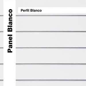 Paneles de Slatwall Reforzados Blancos de 19 mm con Inserciones de Aluminio de 1,2 mm, 1200x2440 mm, Hechos en España, Categoría de Producto: Paneles de Exhibición - Product Image 1