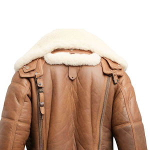 <b>Men's</b> Fur <b>Leather</b> <b>Jacket</b> Stand Soft Plush Lining Breathable Quick Dry High Street Style Winter Outerwear for Cold Weather Warmth - Product Image 5