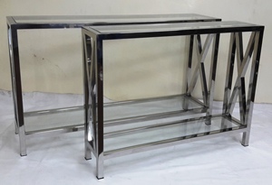 Mesas de consola SS de dos pisos utilizadas para tocador de espejo y como decoración del hogar y producto de utilidad disponible en varios acabados y tamaños - Product Image 4
