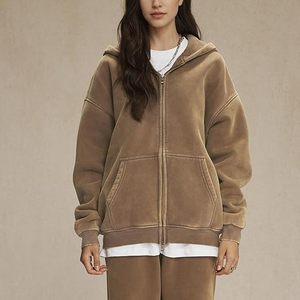 2025 nouveauté lavage à l'acide fermeture éclair sweats à capuche hommes coton de qualité supérieure Logo personnalisé Streetwear vestes zippées OEM en vrac en gros exportation - Product Image 4
